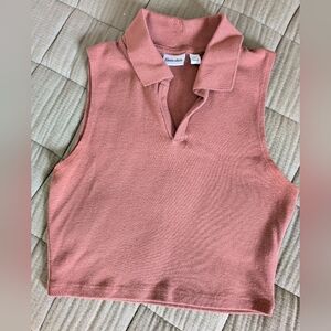 Aritizia Sun Deh Pink Cropped Collar Top - Size XXS